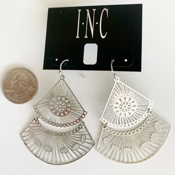 INC International Concepts Silver Dangle Earrings - Picture 4 of 5